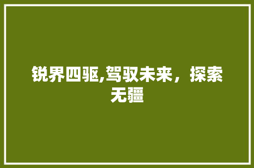 锐界四驱,驾驭未来，探索无疆 变速箱配件