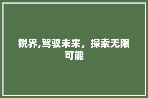 锐界,驾驭未来，探索无限可能