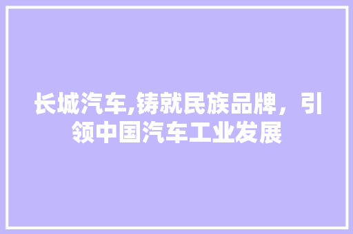 长城汽车,铸就民族品牌，引领中国汽车工业发展