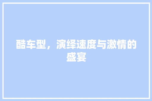 酷车型，演绎速度与激情的盛宴