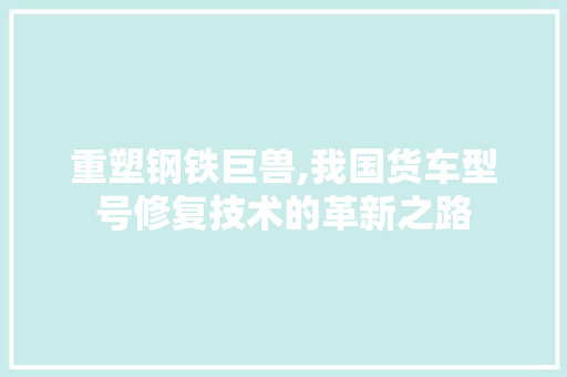 重塑钢铁巨兽,我国货车型号修复技术的革新之路