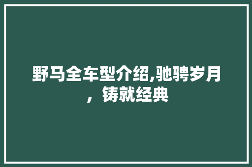 野马全车型介绍,驰骋岁月，铸就经典