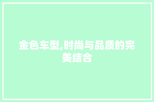 金色车型,时尚与品质的完美结合