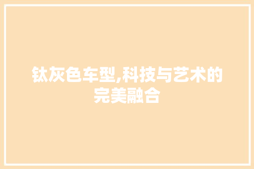 钛灰色车型,科技与艺术的完美融合