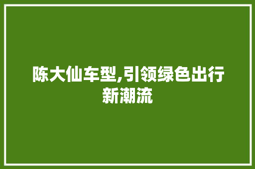 陈大仙车型,引领绿色出行新潮流
