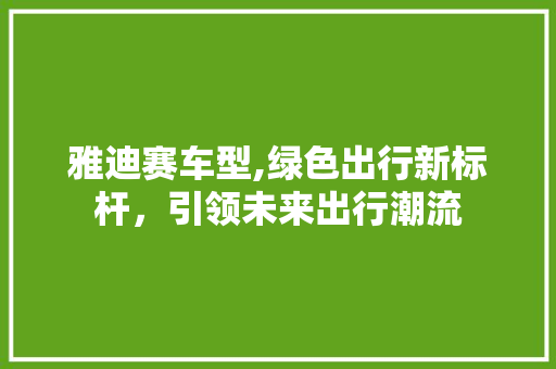 雅迪赛车型,绿色出行新标杆，引领未来出行潮流