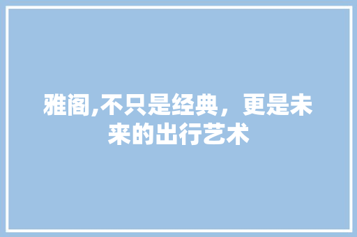 雅阁,不只是经典，更是未来的出行艺术 发动机配件