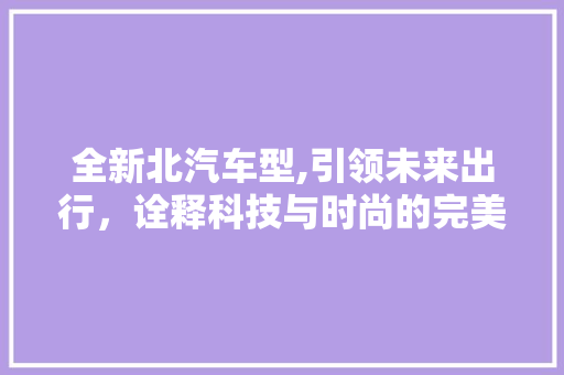 全新北汽车型,引领未来出行，诠释科技与时尚的完美融合