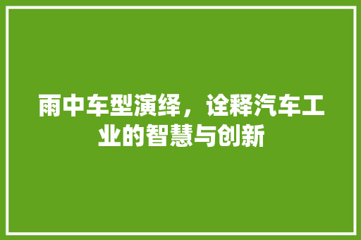 雨中车型演绎，诠释汽车工业的智慧与创新