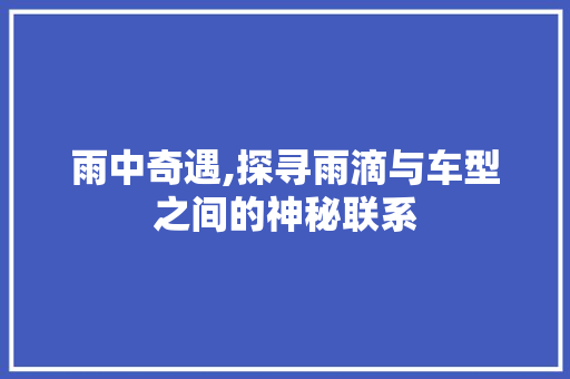 雨中奇遇,探寻雨滴与车型之间的神秘联系