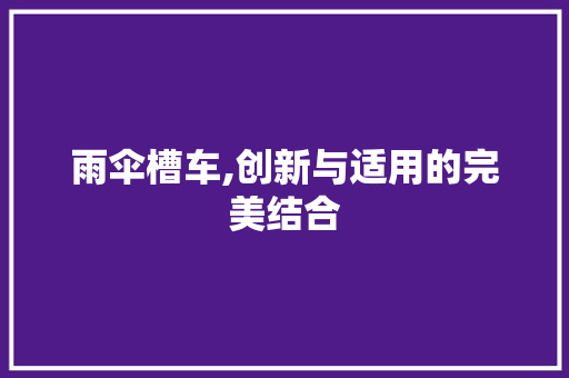 雨伞槽车,创新与适用的完美结合