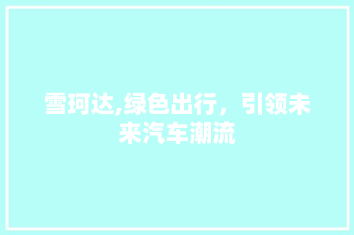 雪珂达,绿色出行，引领未来汽车潮流