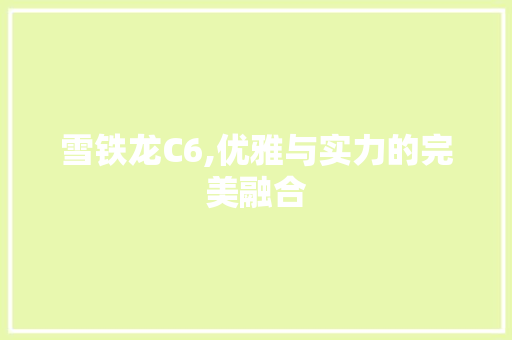 雪铁龙C6,优雅与实力的完美融合