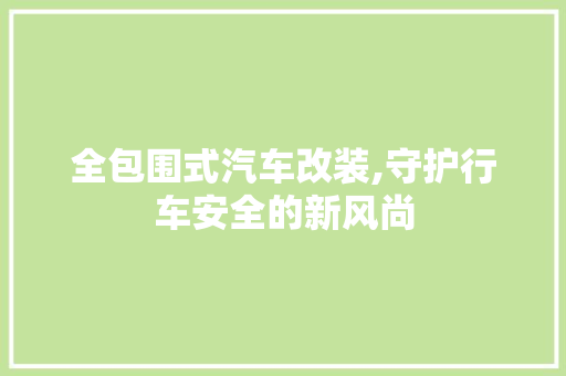 全包围式汽车改装,守护行车安全的新风尚