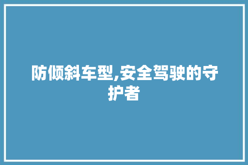 防倾斜车型,安全驾驶的守护者