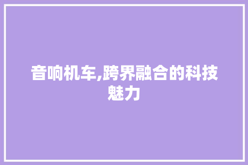 音响机车,跨界融合的科技魅力