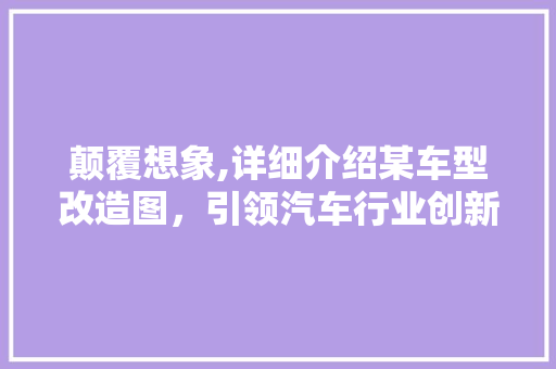 颠覆想象,详细介绍某车型改造图，引领汽车行业创新风潮
