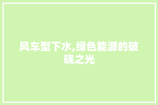 风车型下水,绿色能源的破晓之光