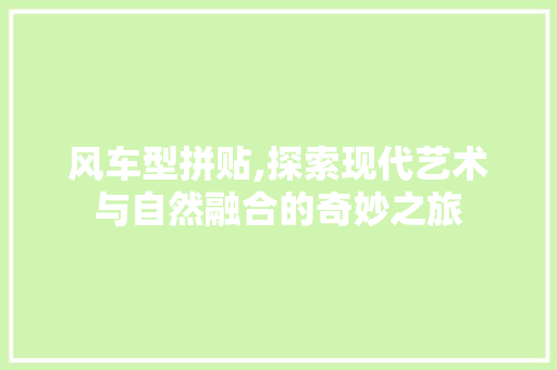 风车型拼贴,探索现代艺术与自然融合的奇妙之旅
