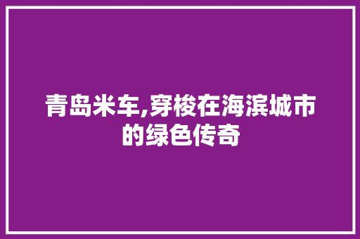 青岛米车,穿梭在海滨城市的绿色传奇