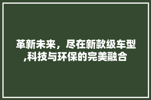 革新未来，尽在新款级车型,科技与环保的完美融合
