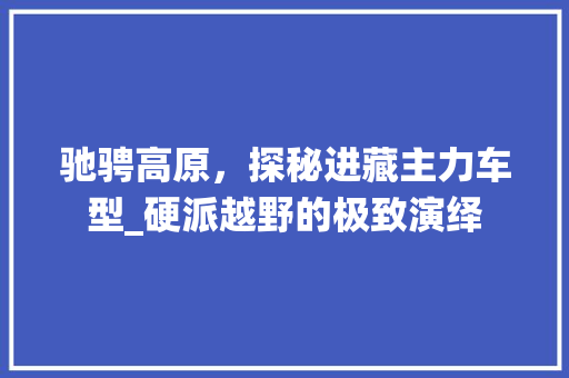 驰骋高原，探秘进藏主力车型_硬派越野的极致演绎