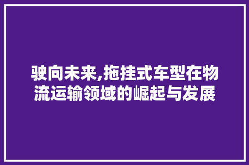 驶向未来,拖挂式车型在物流运输领域的崛起与发展