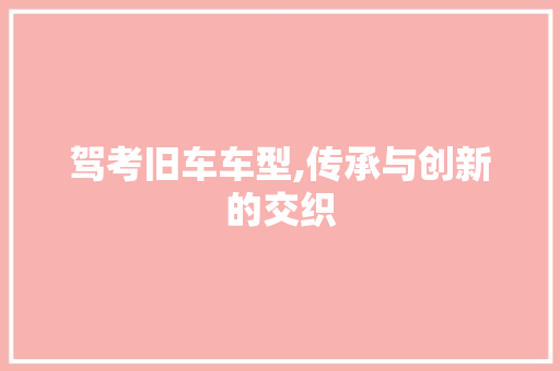 驾考旧车车型,传承与创新的交织