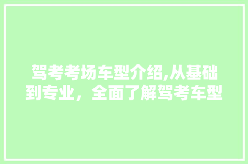 驾考考场车型介绍,从基础到专业，全面了解驾考车型