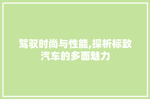 驾驭时尚与性能,探析标致汽车的多面魅力