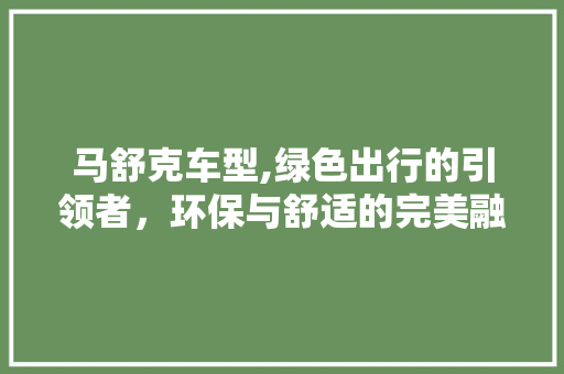 马舒克车型,绿色出行的引领者，环保与舒适的完美融合