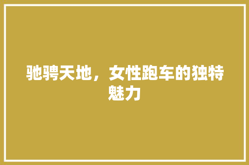 驰骋天地，女性跑车的独特魅力