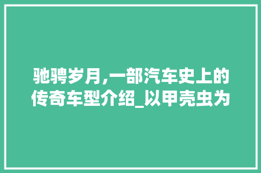 驰骋岁月,一部汽车史上的传奇车型介绍_以甲壳虫为例