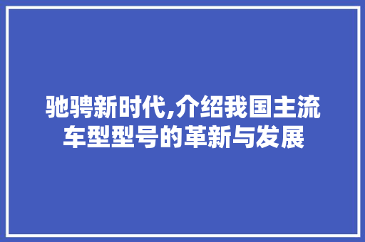驰骋新时代,介绍我国主流车型型号的革新与发展