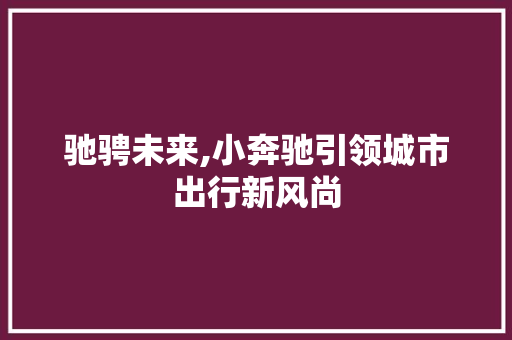 驰骋未来,小奔驰引领城市出行新风尚