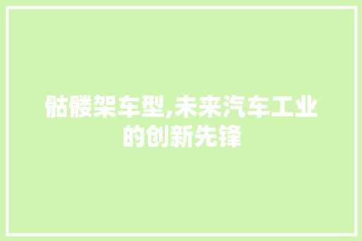 骷髅架车型,未来汽车工业的创新先锋