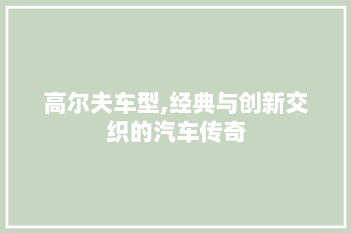 高尔夫车型,经典与创新交织的汽车传奇