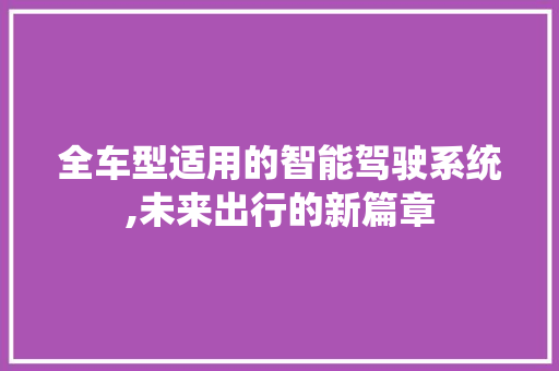 全车型适用的智能驾驶系统,未来出行的新篇章 蓄电池配件