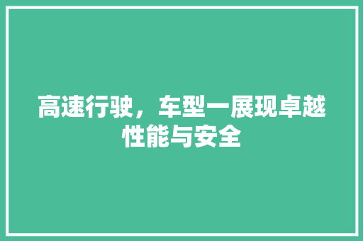 高速行驶，车型一展现卓越性能与安全