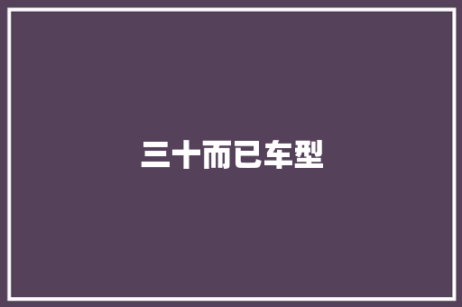 三十而已车型