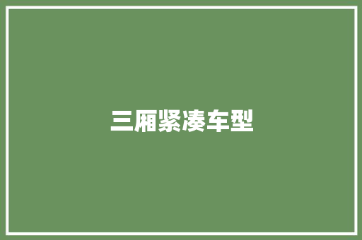 三厢紧凑车型