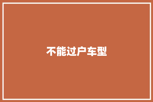 不能过户车型