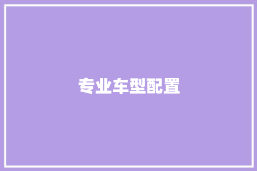 专业车型配置