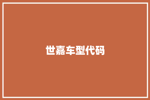 世嘉车型代码