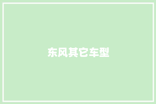 东风其它车型