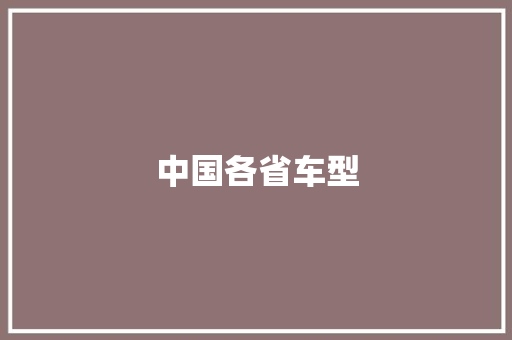 中国各省车型