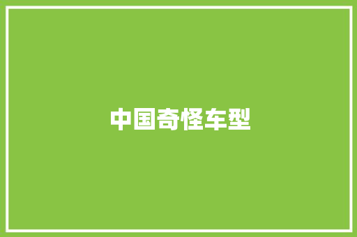 中国奇怪车型