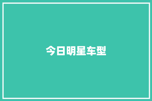 今日明星车型