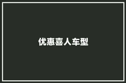 优惠喜人车型