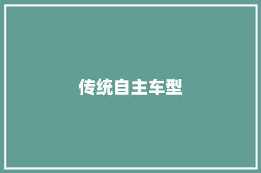 传统自主车型